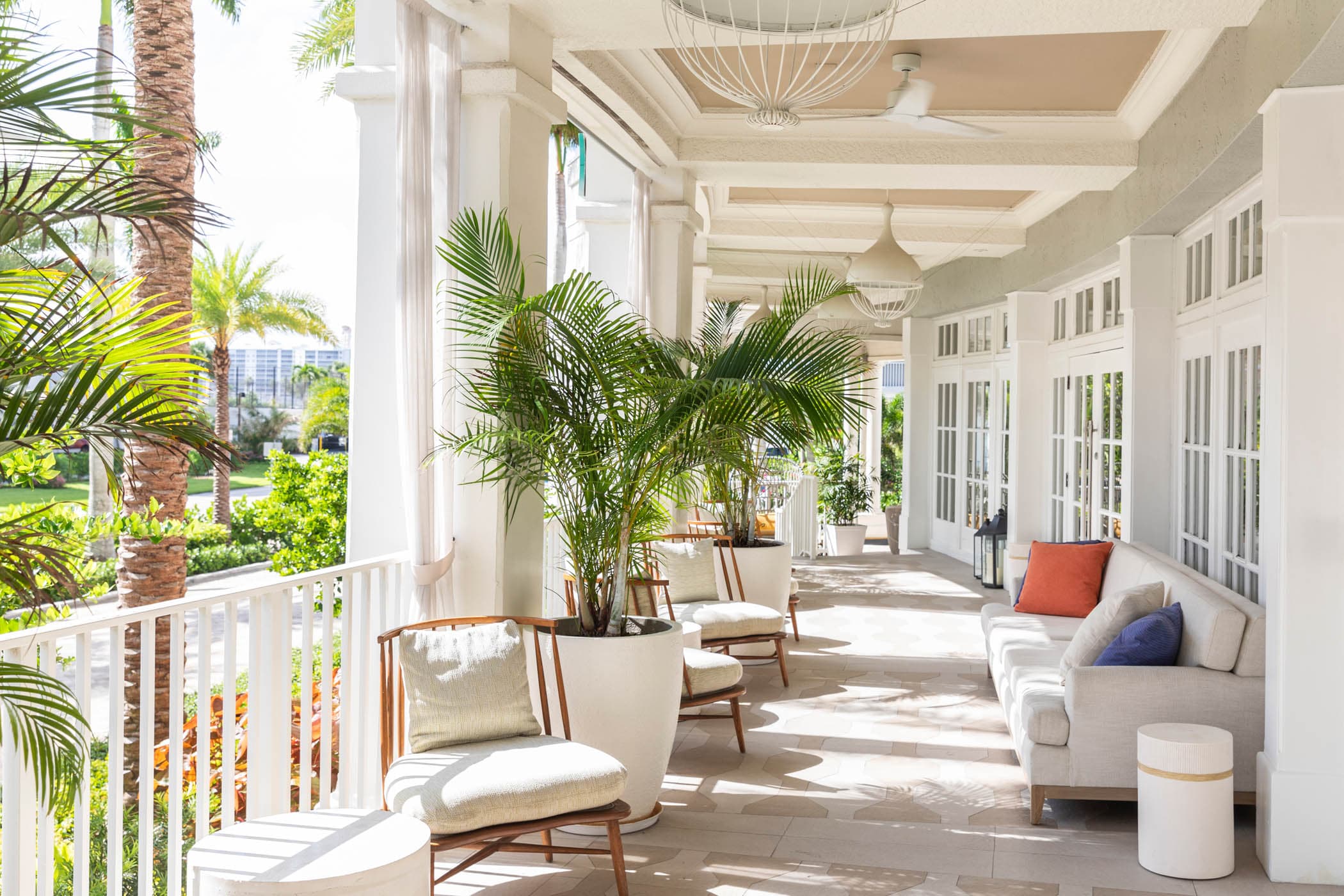 The balcony at LaPlaya with a bunch of seating to lounge in