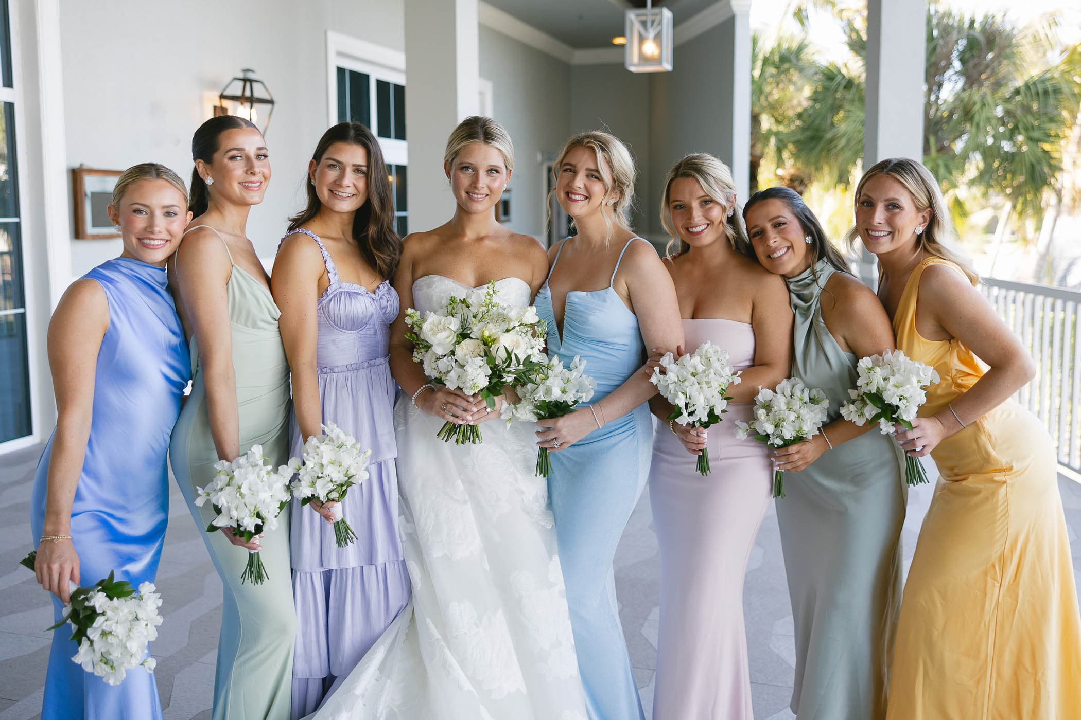 the bride and brides maids at a wedding at LaPlaya