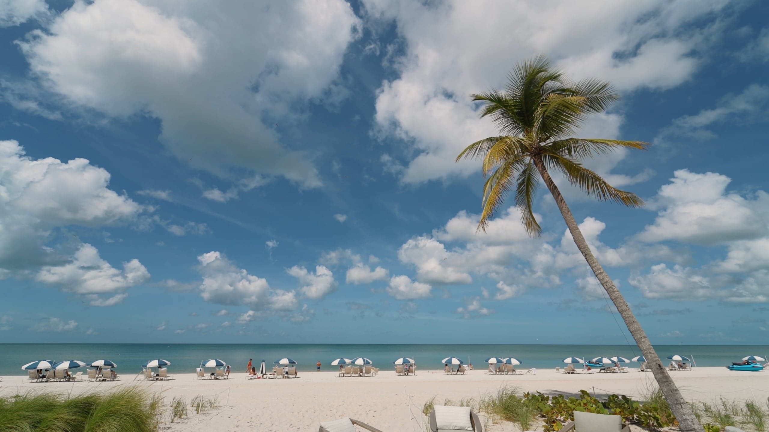 LaPlaya private beach on a beautiful blue sky dy
