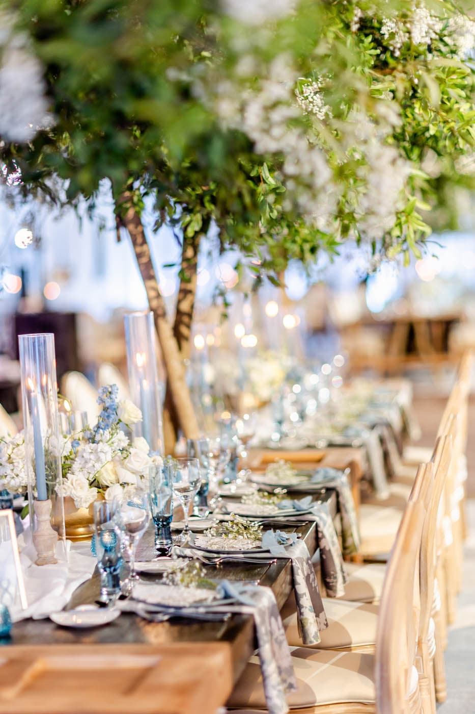 A close up of a table set up for a celebration at LaPlaya