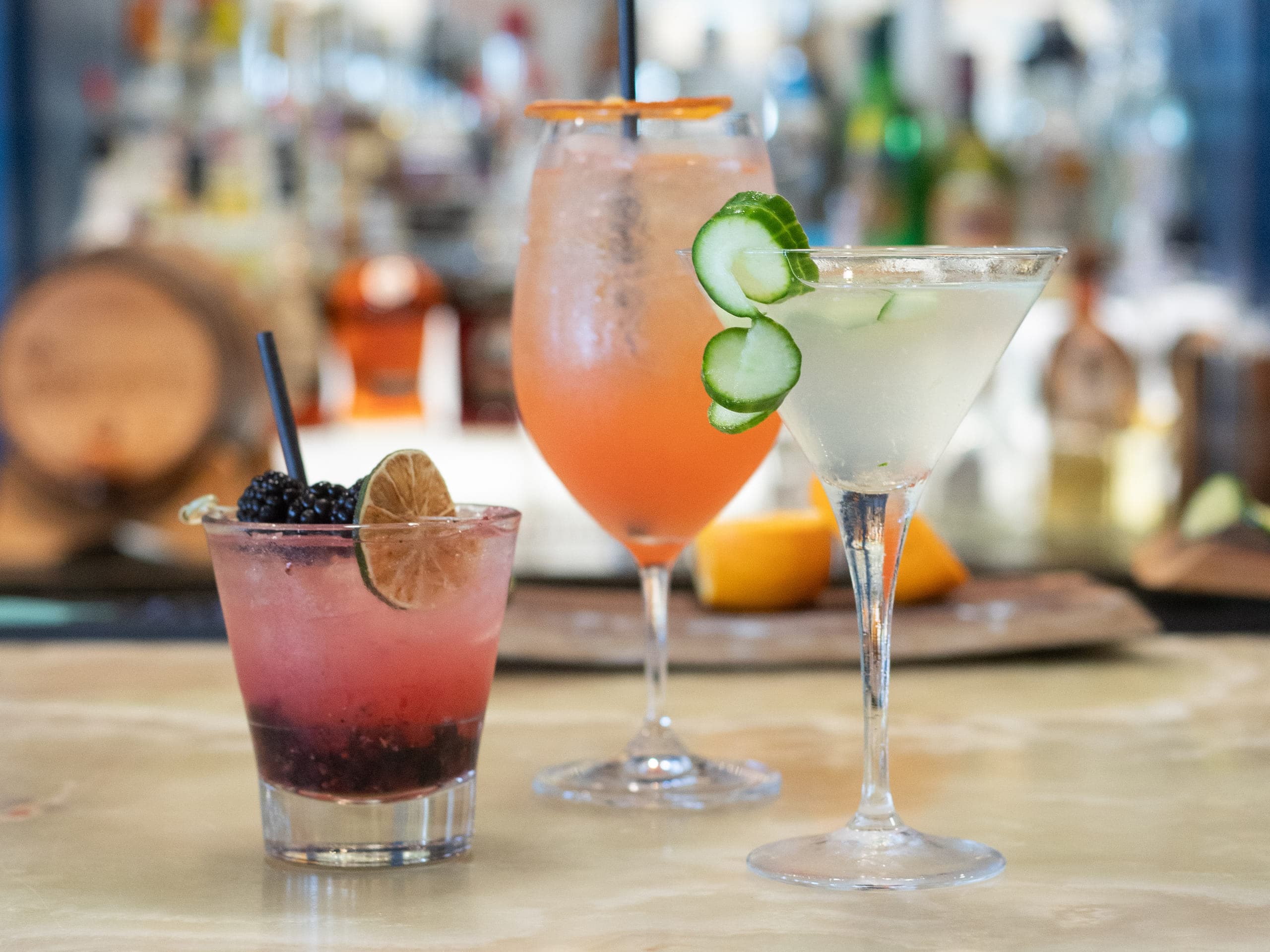 3 cocktails at elements bar