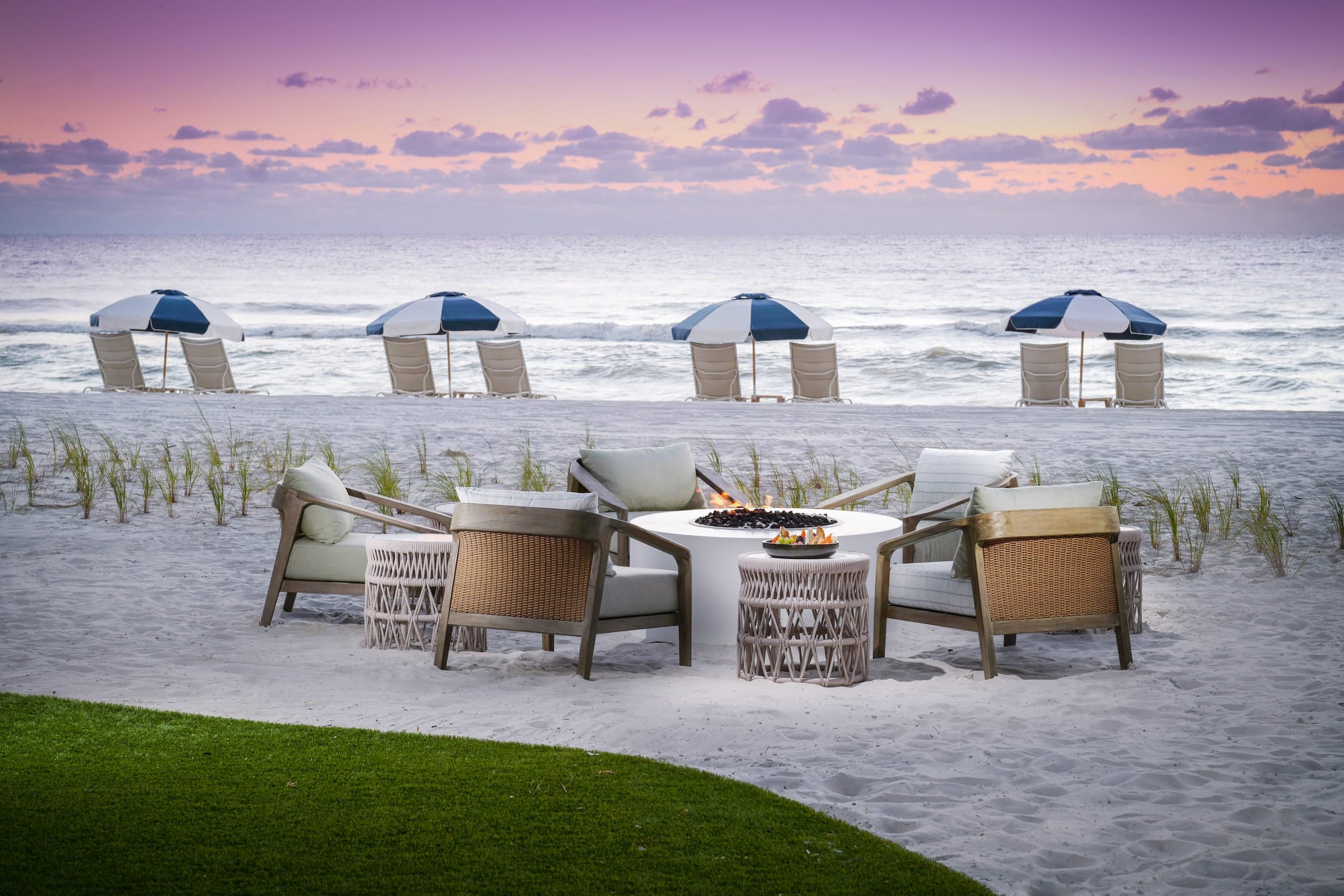 A fire pit on the beach at LaPlaya