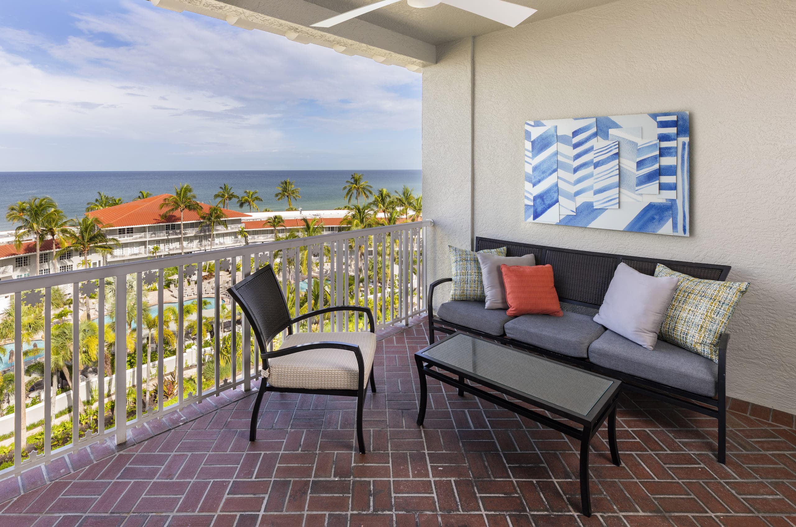 LaPlaya Resort View Junior Suite King Queen Balcony view of the resort