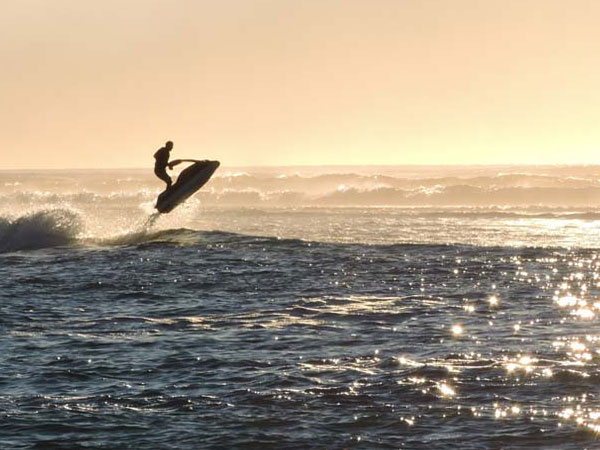 jet ski at sunset