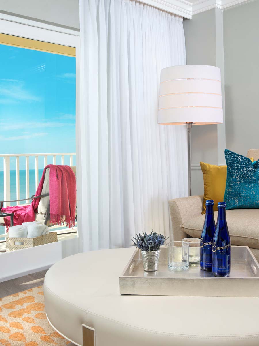 Guestroom suite with ocean view balcony
