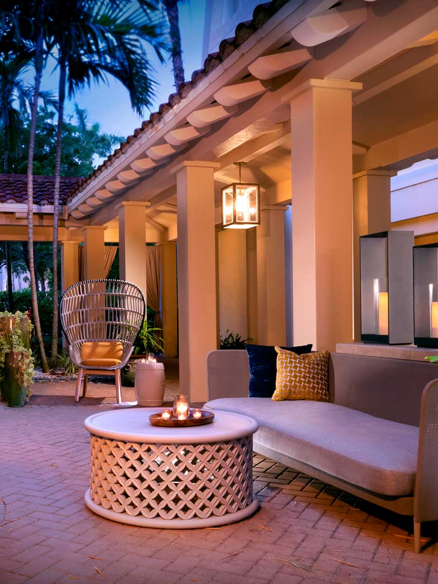Latern Lane outdoor seating area.