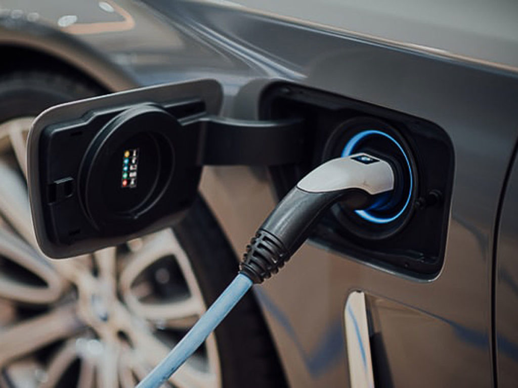 Charging An Electric Car.