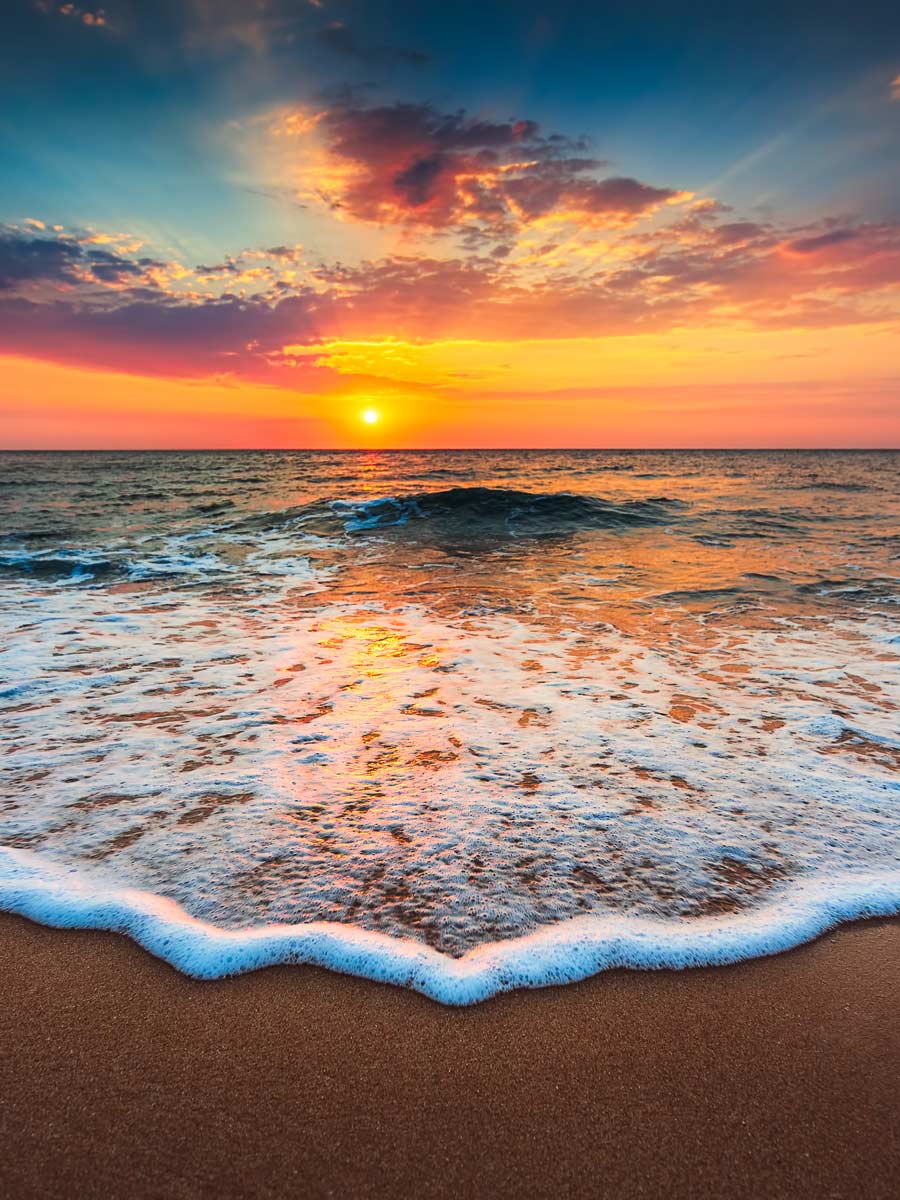 Ocean At Sunset.