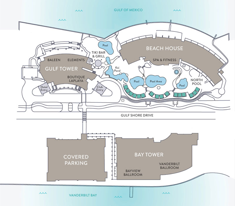 Laplaya Resort Property Map.