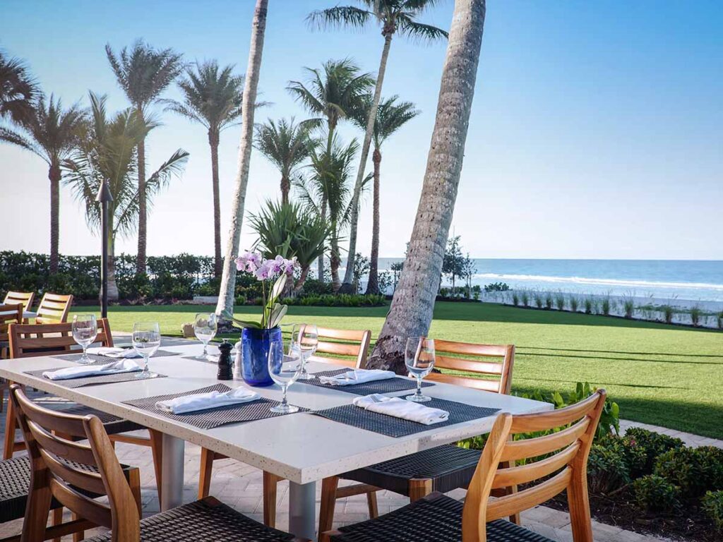 Outdoor Dining Seating By The Ocean