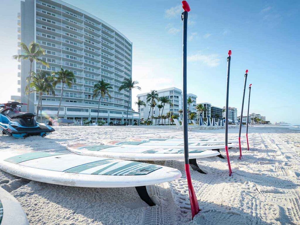 Paddleboards On The Beach At Laplaya